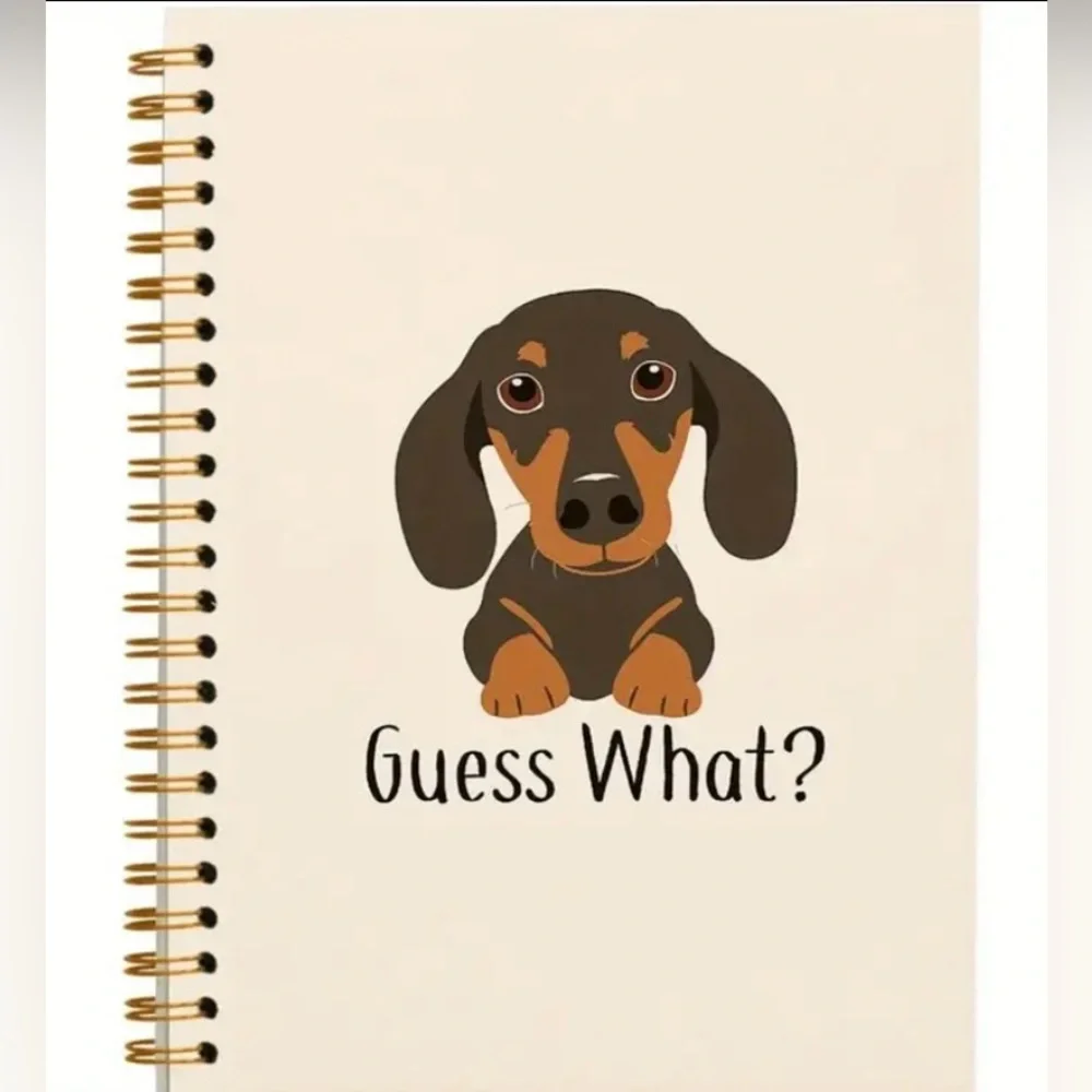 NOTEBOOK / JOURNAL CUTE DACHSHUND “GUESS WHAT? DACHSHUND BUTT” 50 pgs